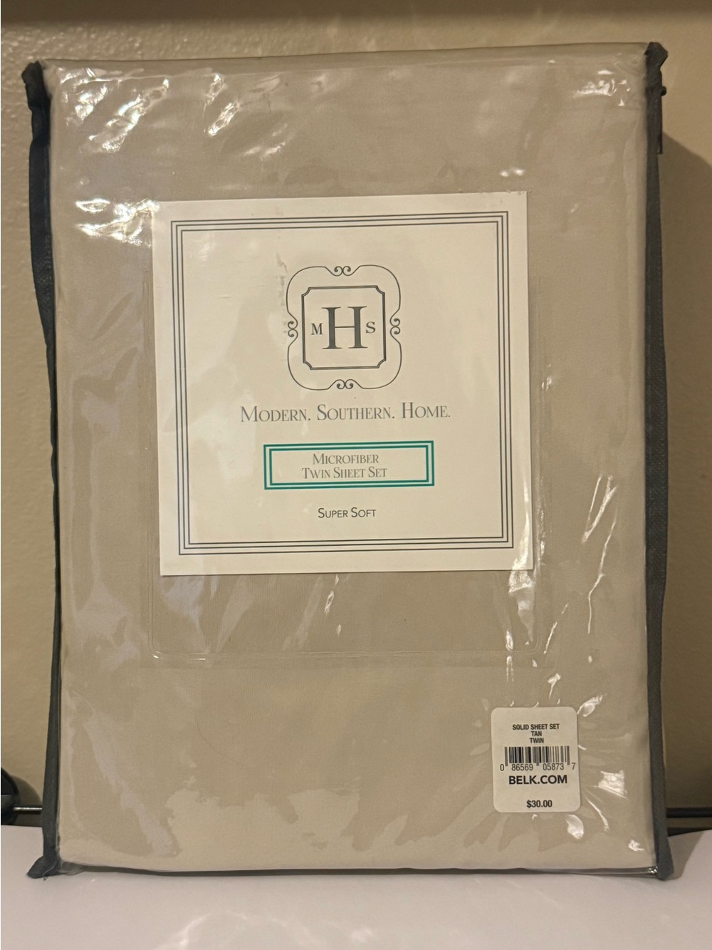 Modern Southern Home Twin Microfiber Sheet Set - Tan